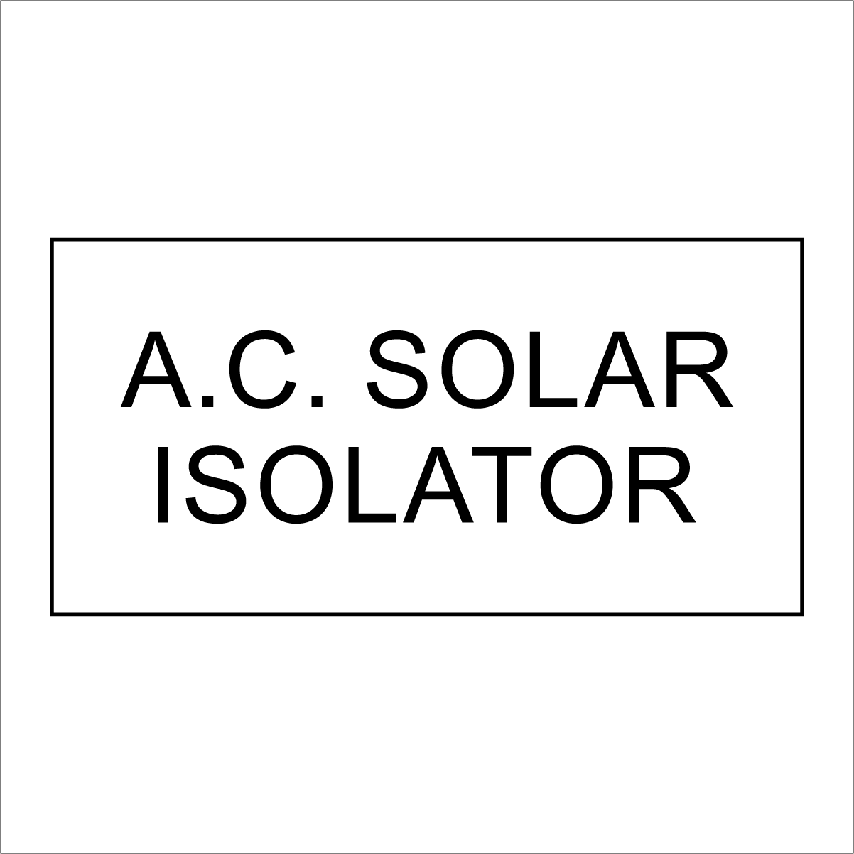 A.C. Solar Isolator