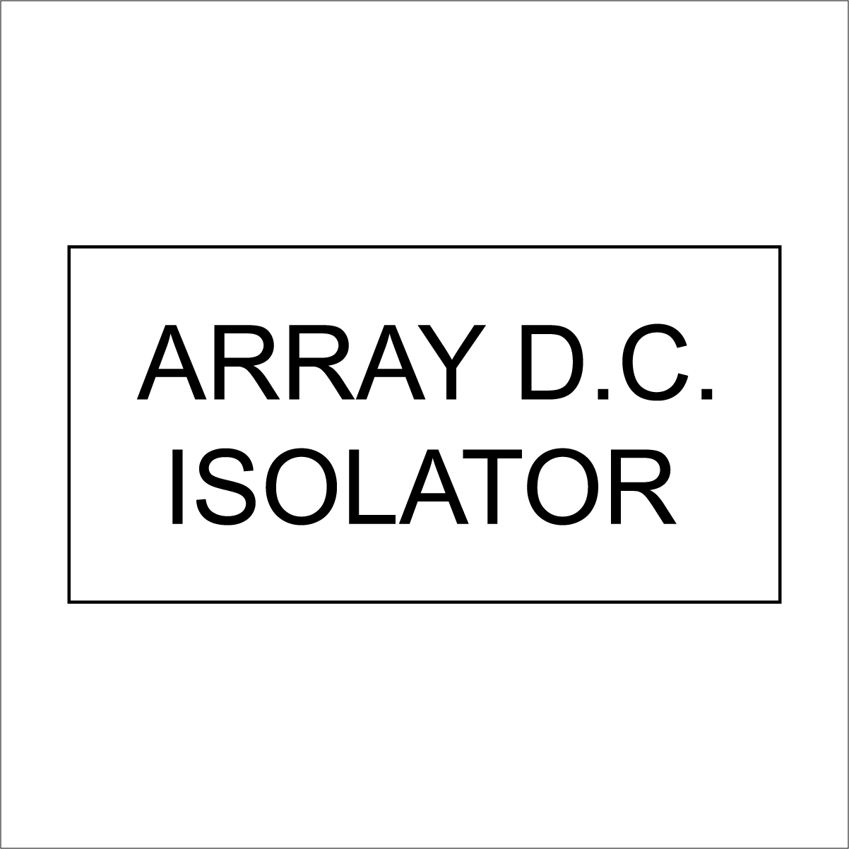 Array DC Isolator