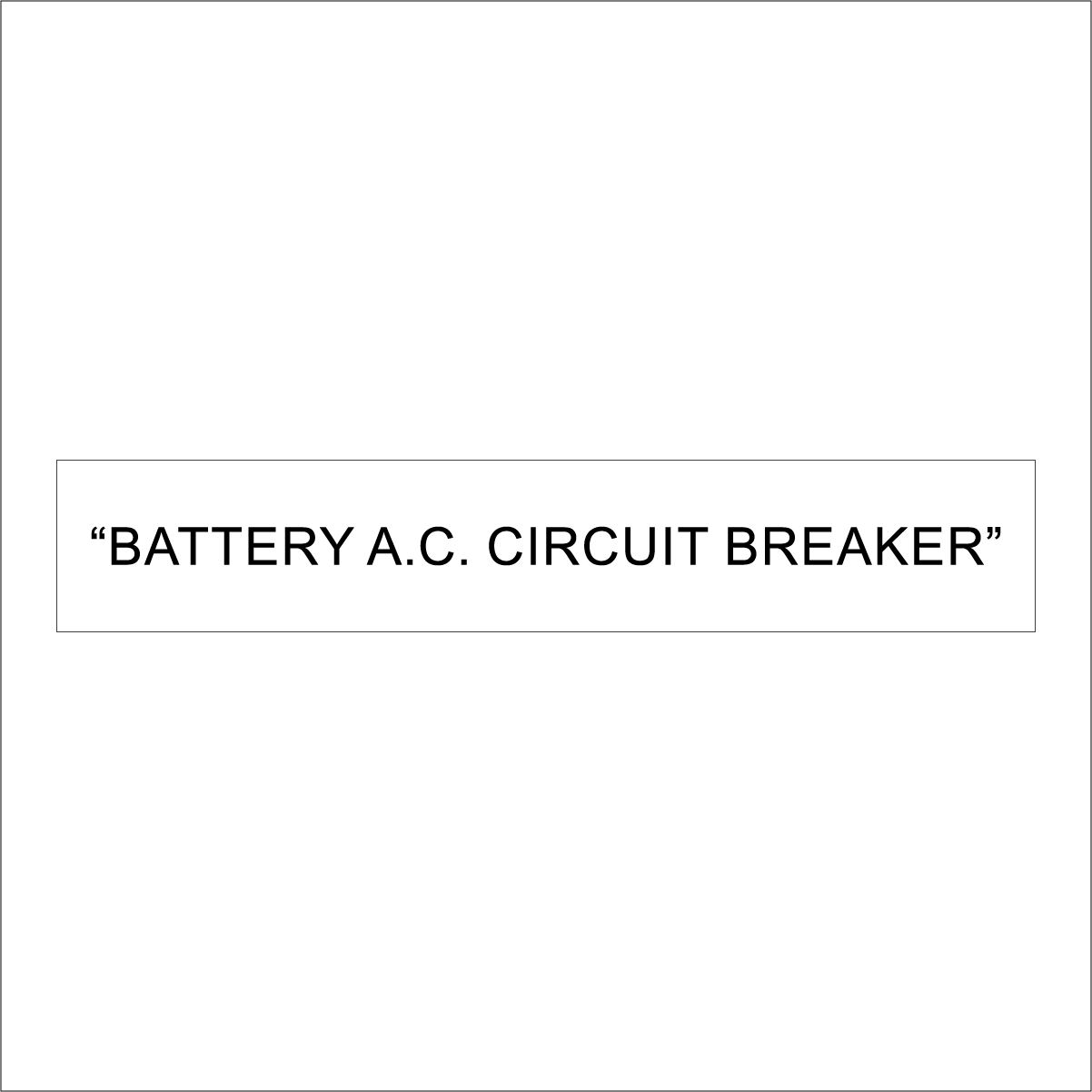 Battery A.C. Circuit Breaker