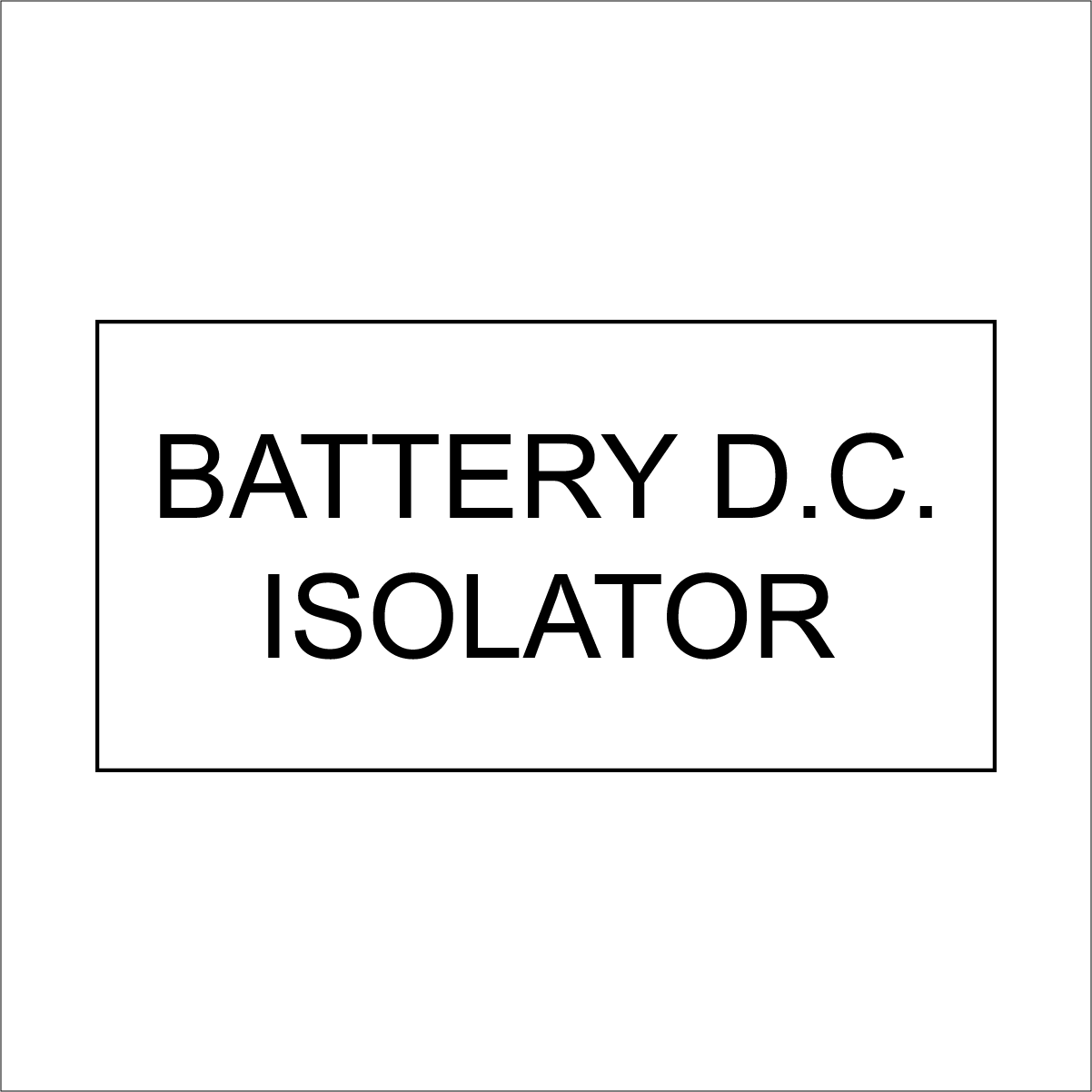 Battery D.C. Isolator