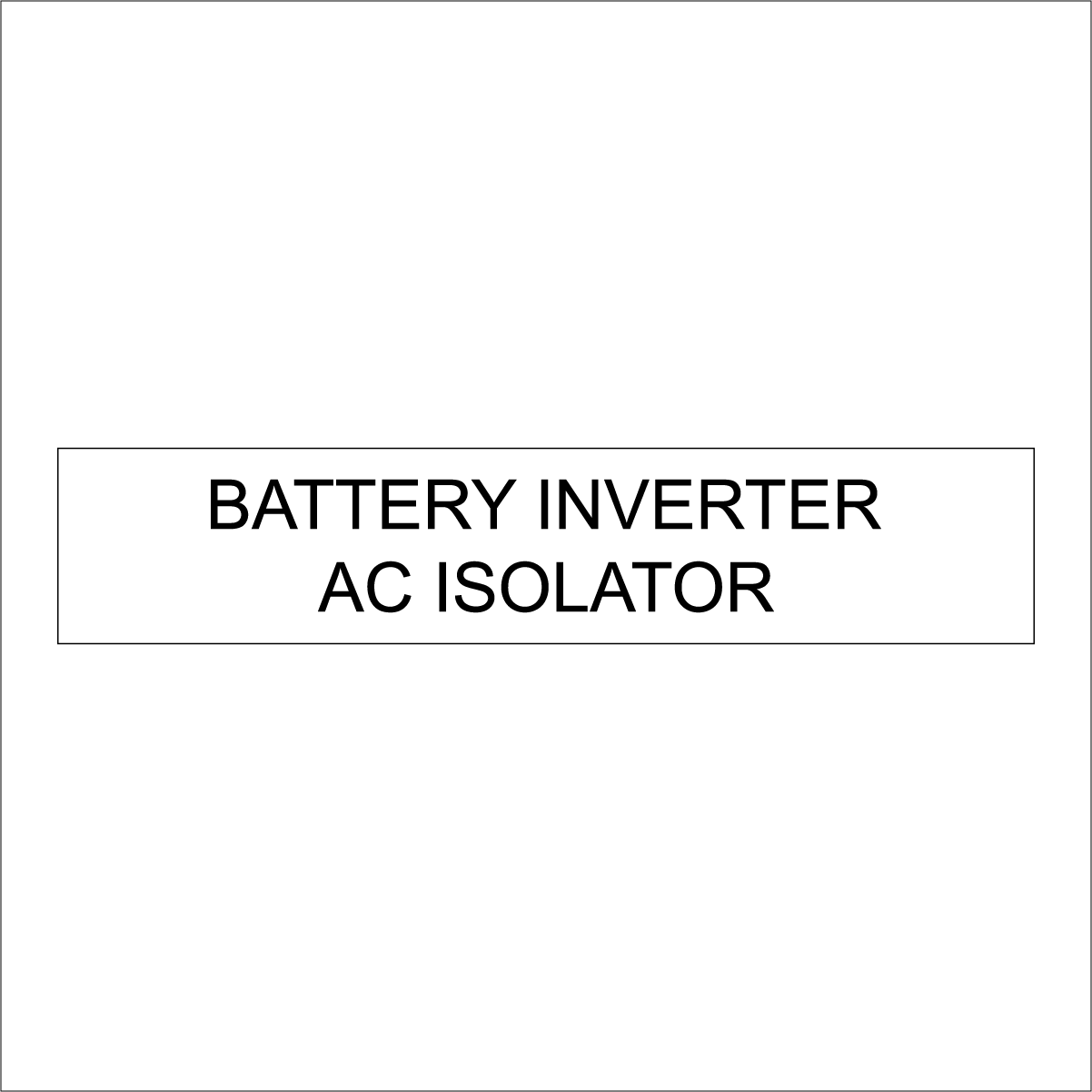 Battery Inverter AC Isolator