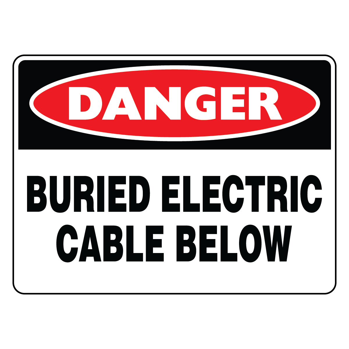 Danger - Buried Electric Cable Below Sign