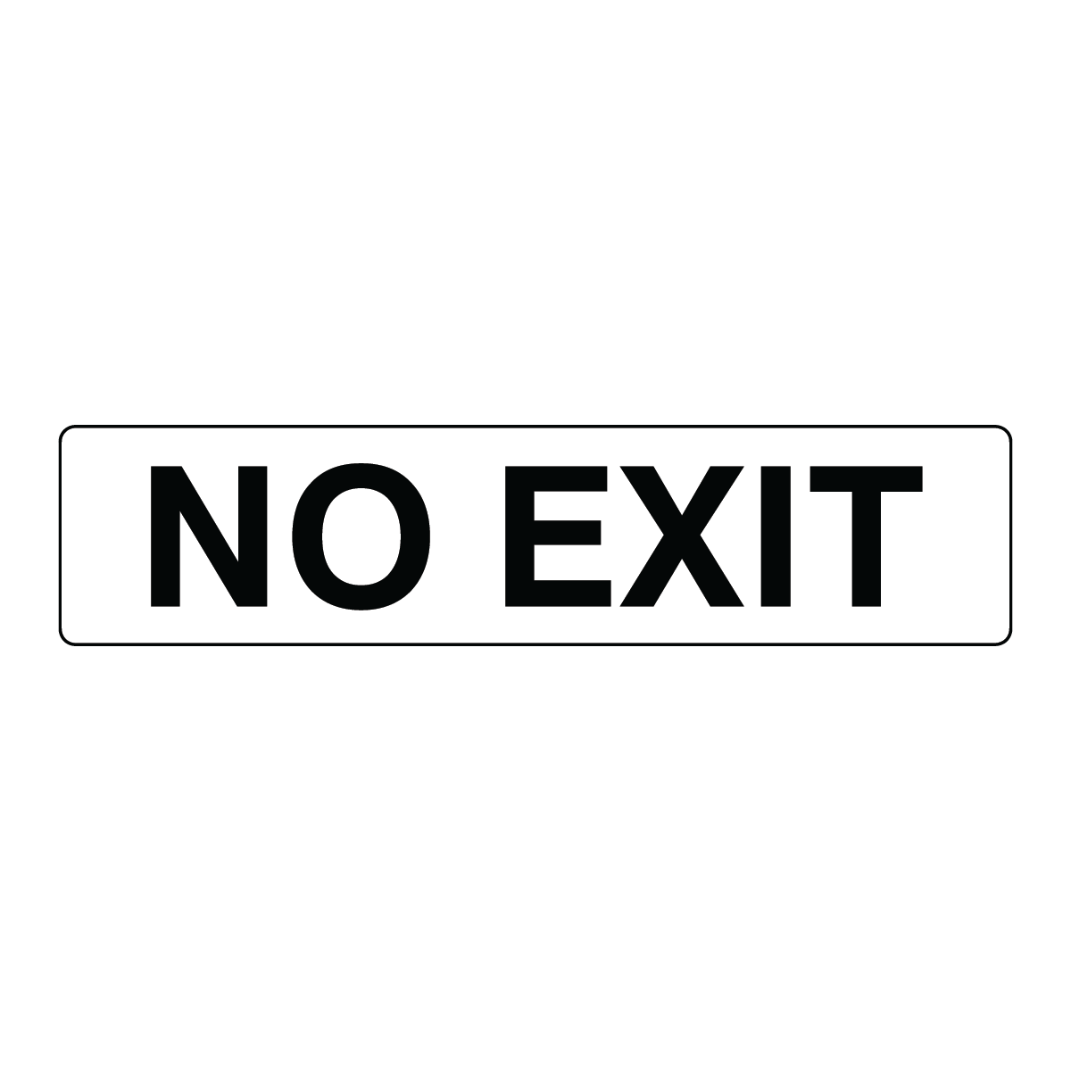 Exit & Evacuation - No Exit White Sign