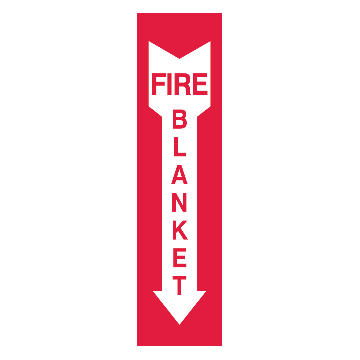 Fire Safety Equipment - Fire Blanket Arrow Sign