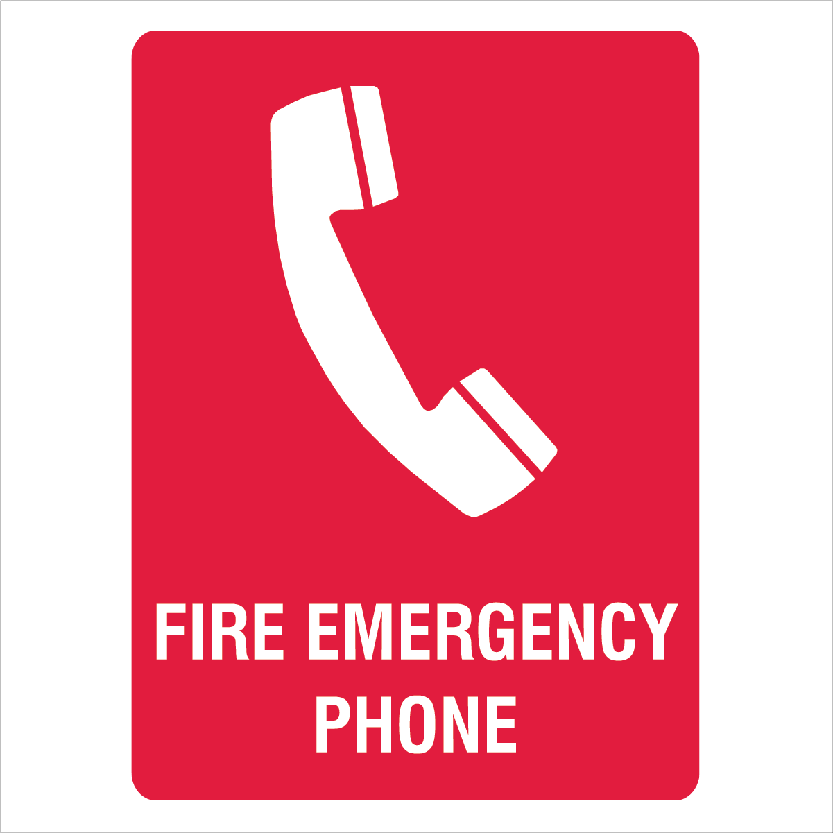 Fire Safety Equipment - Fire Emergency Phone Sign