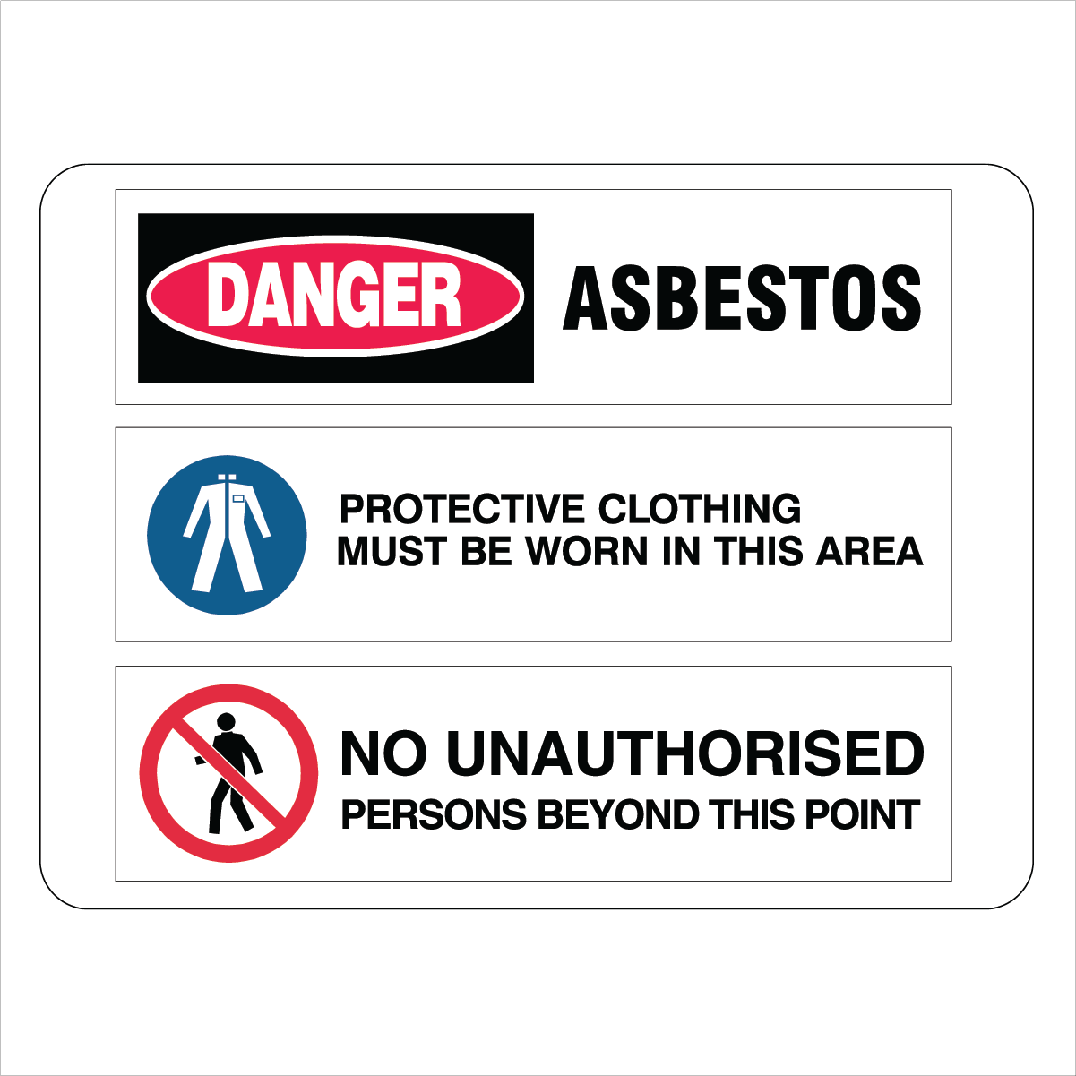 Multi Message - Asbestos Protective Clothing Sign