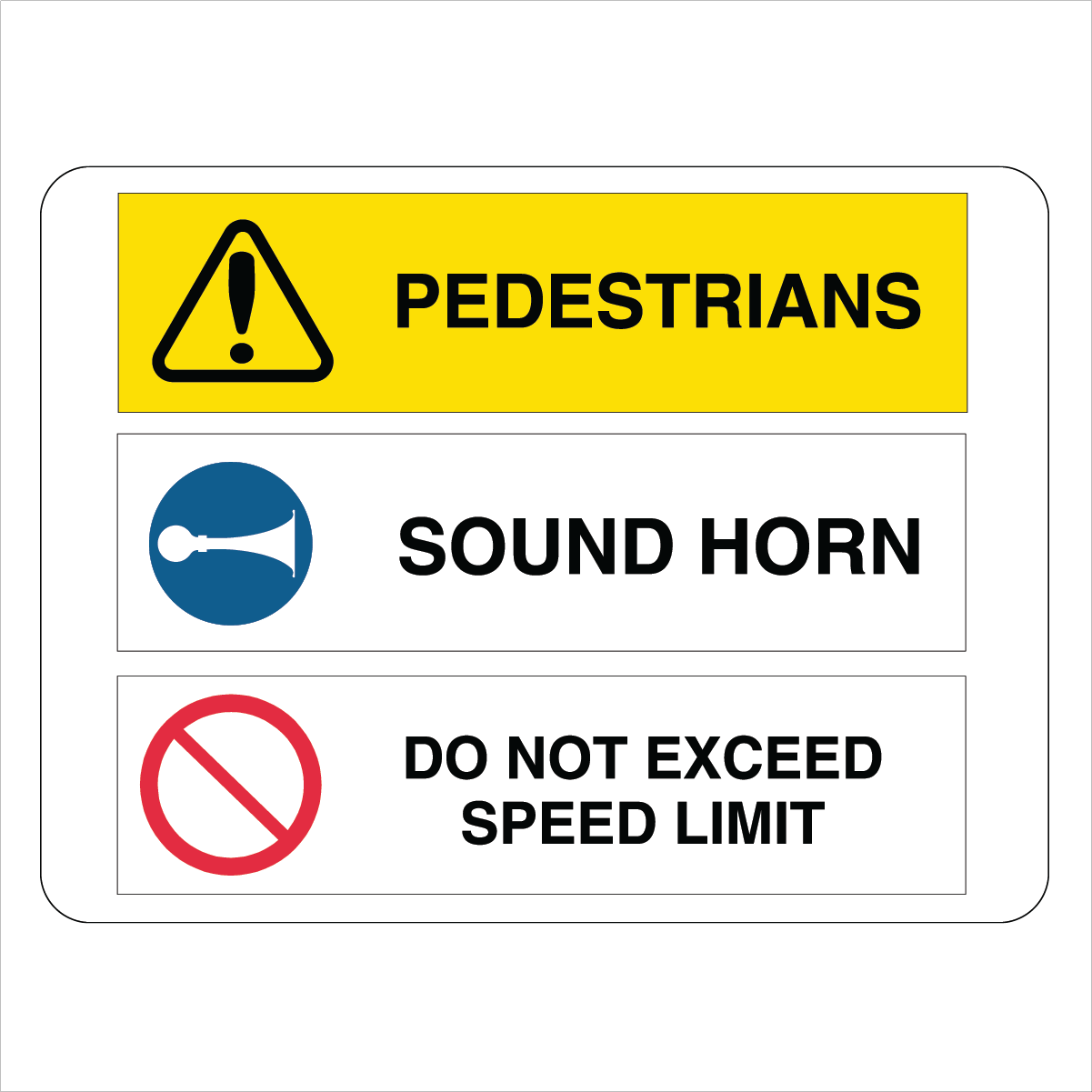 Multi Message - Pedestrians Sound Horn Sign