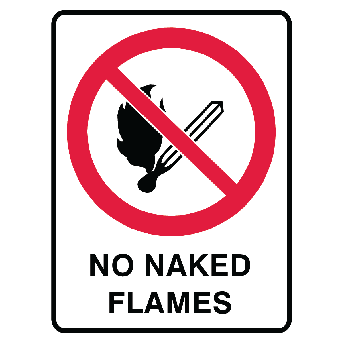 Prohibition - No Naked Flames Sign