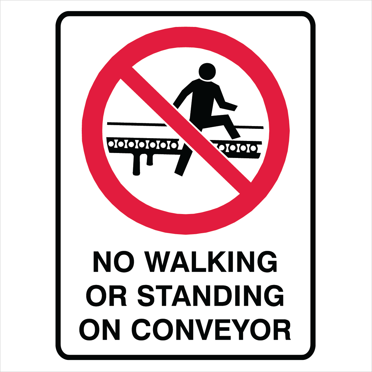 Prohibition - No Walking Or Standing Sign