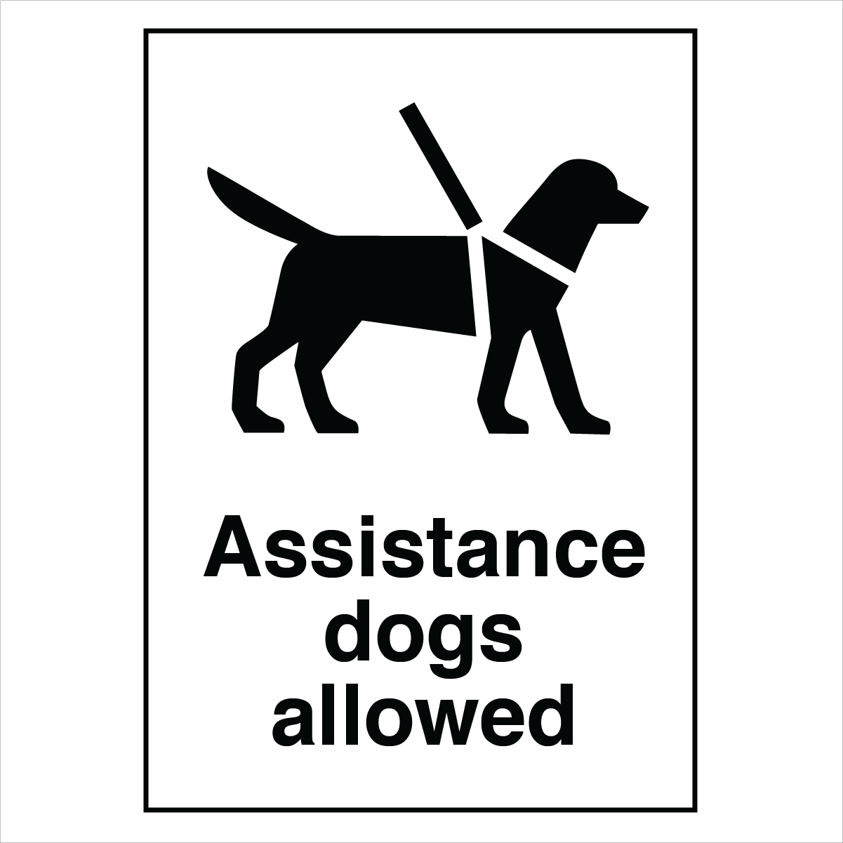 Public Area - Assistance Dogs Allowed Sign