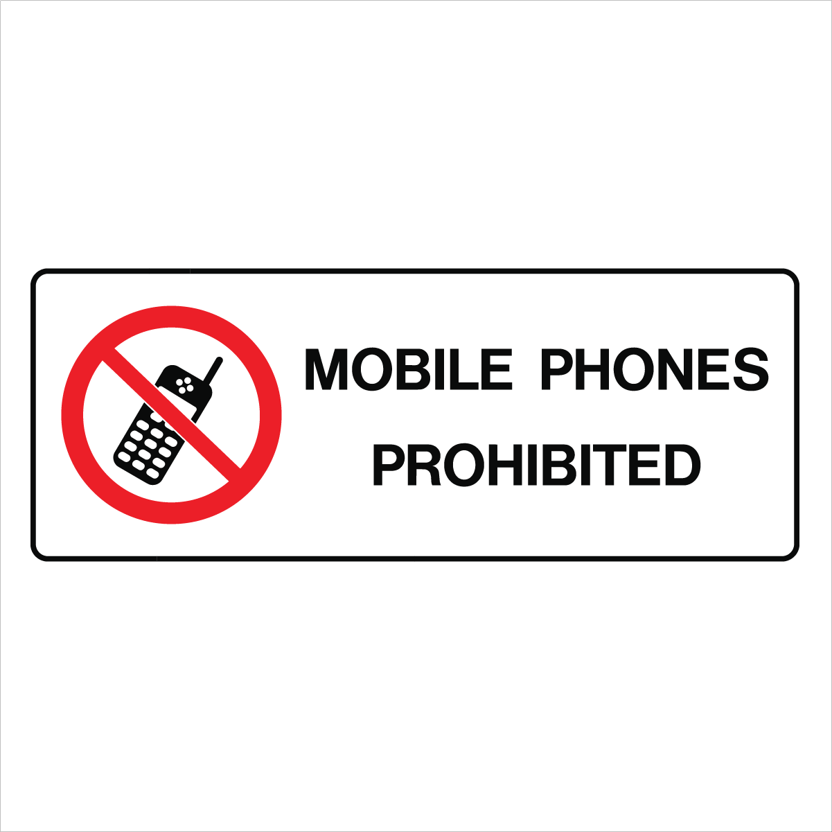 Public Area - Mobile Phones Prohibited Sign