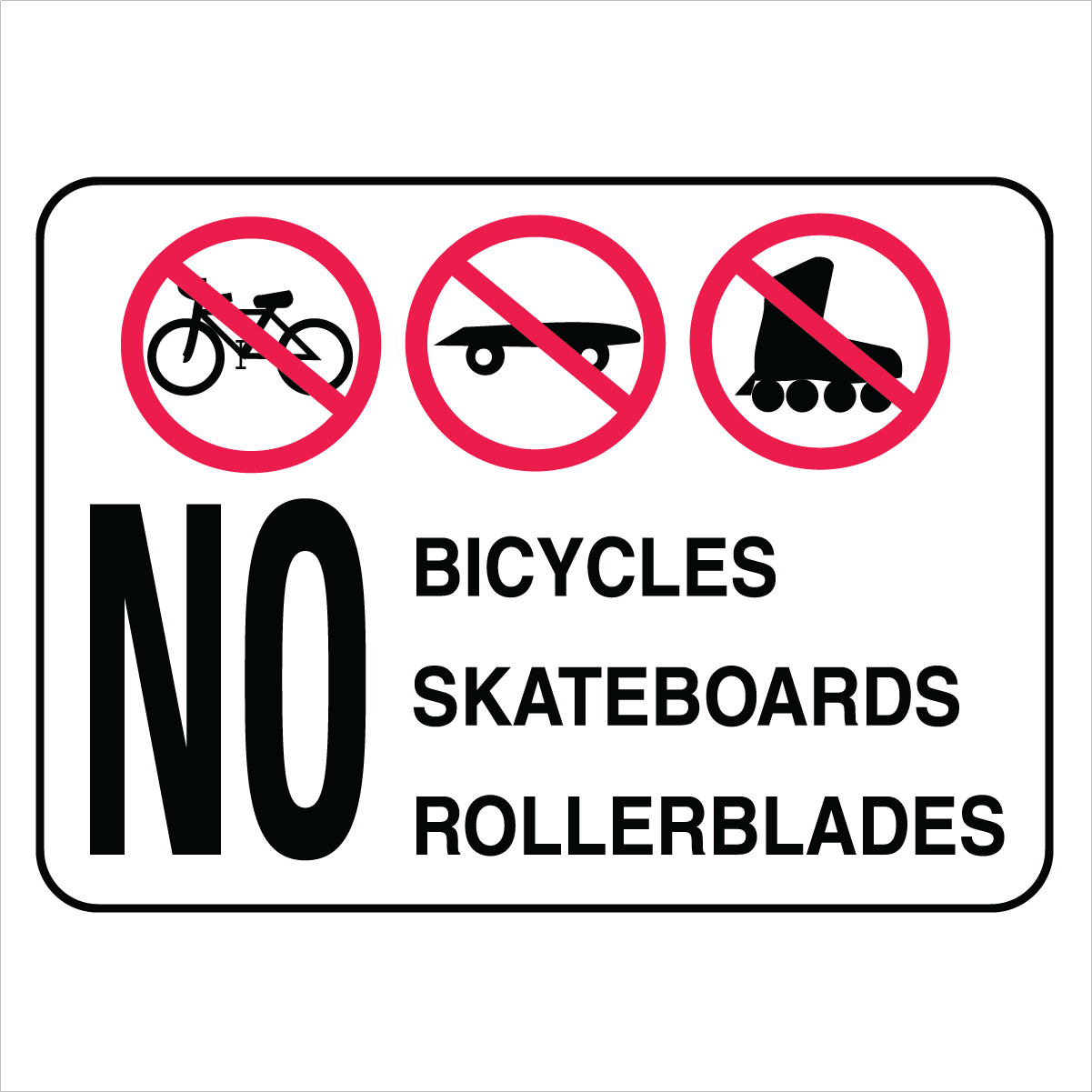 Public Area - No Bicycles Sign