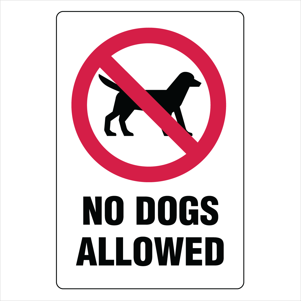 Public Area - No Dogs Allowed Sign