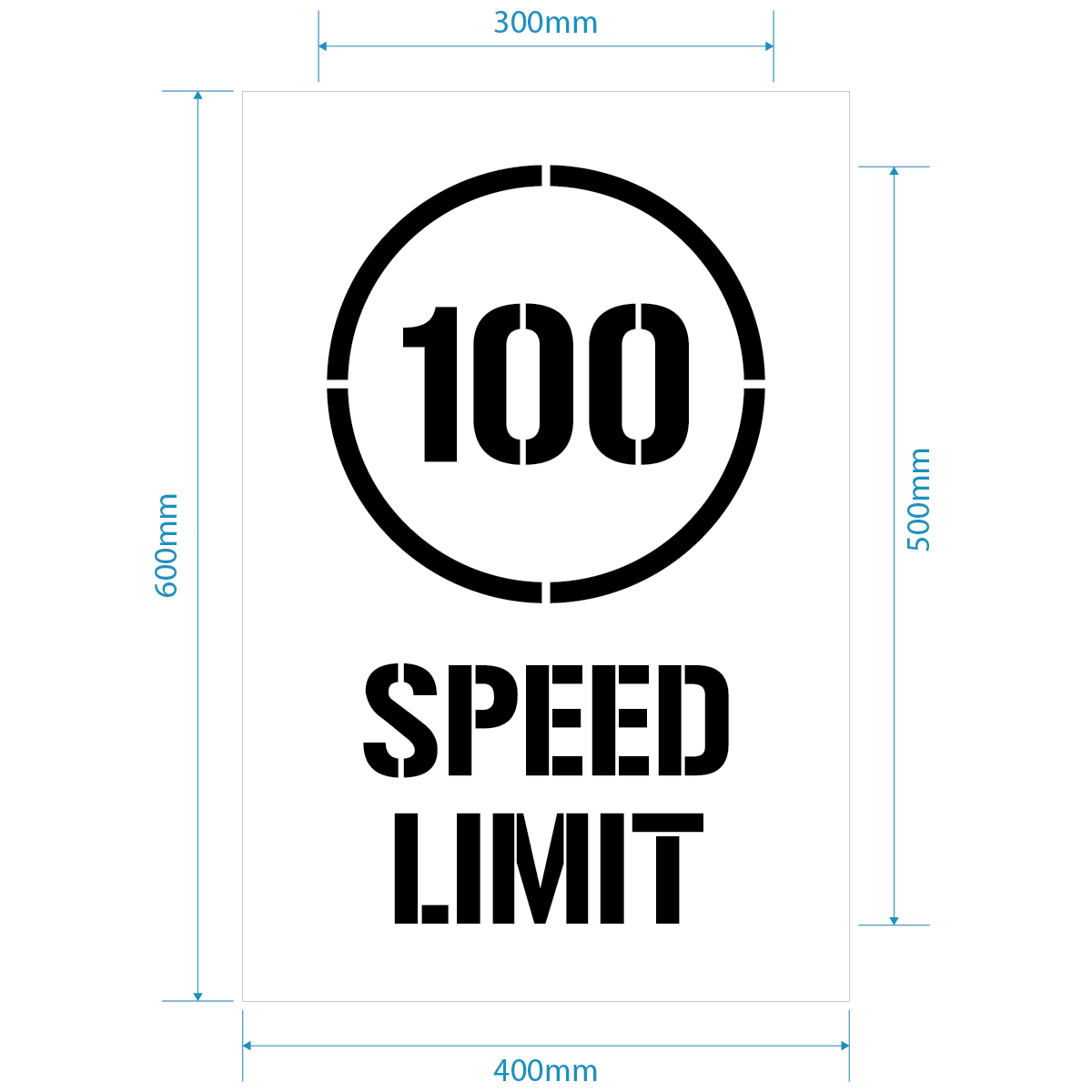 100kph Speed Limit Stencil