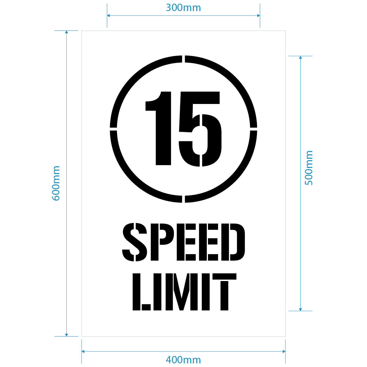 15kph Speed Limit Stencil