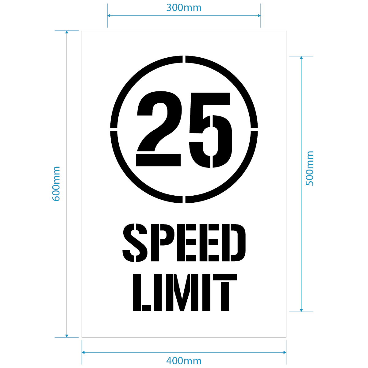 25kph Speed Limit Stencil