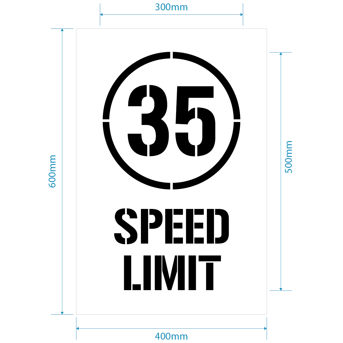 35kph Speed Limit Stencil