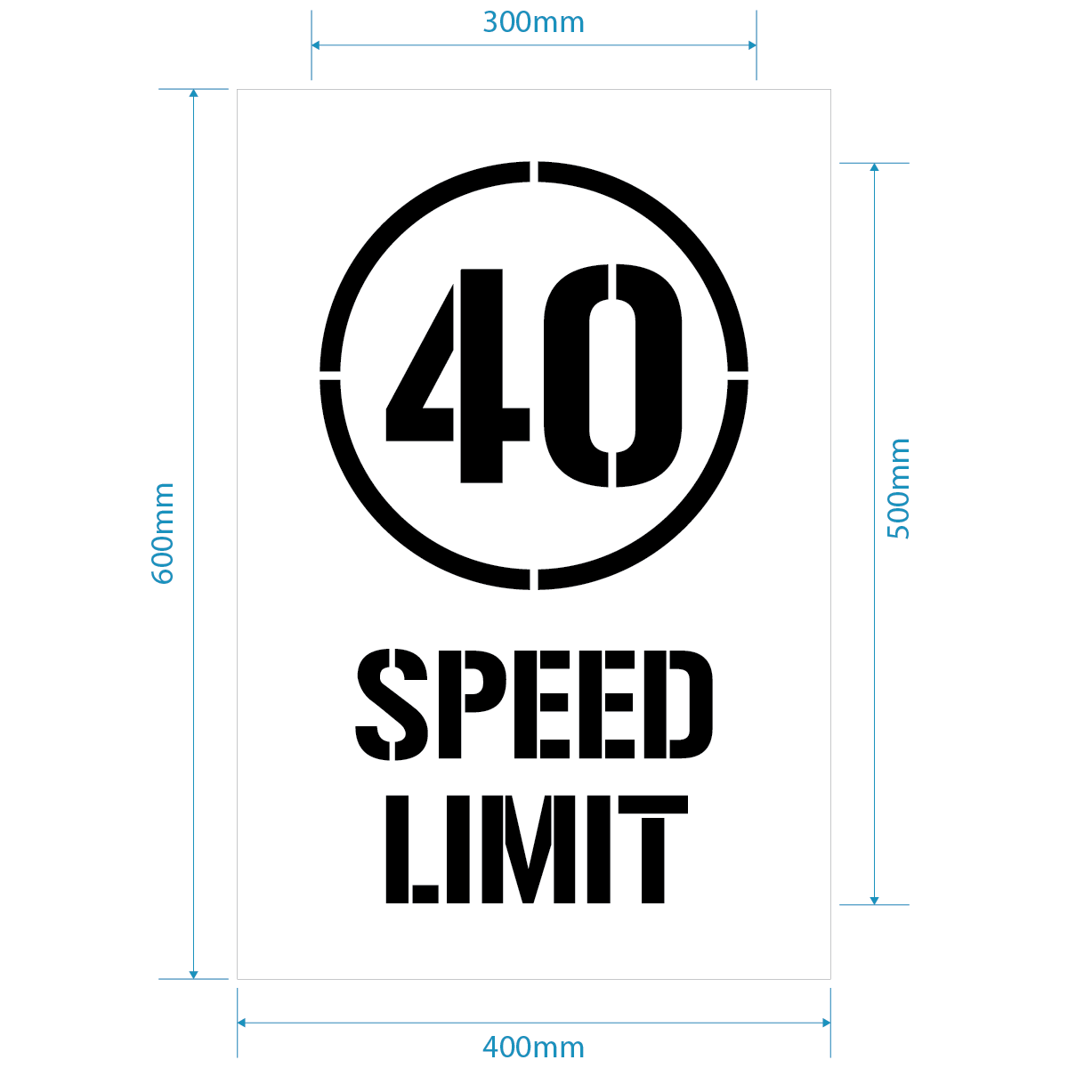 40kph Speed Limit Stencil