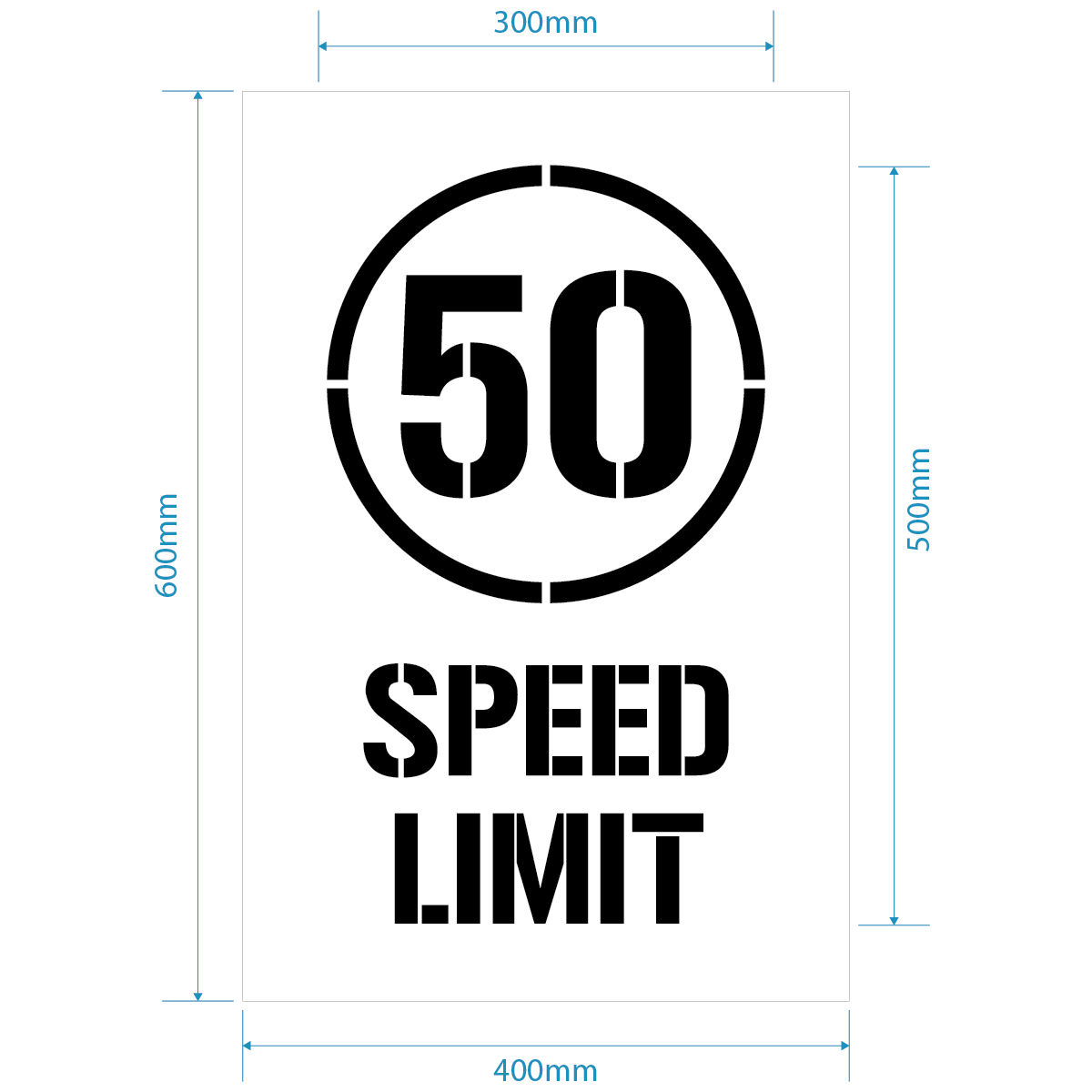 50kph Speed Limit Stencil