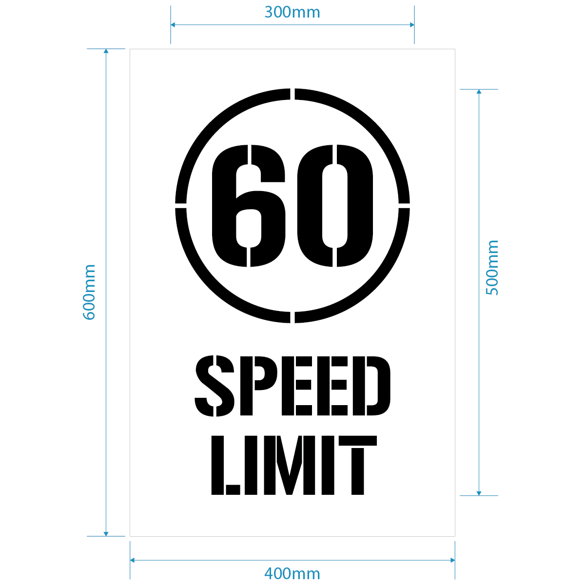 60kph Speed Limit Stencil