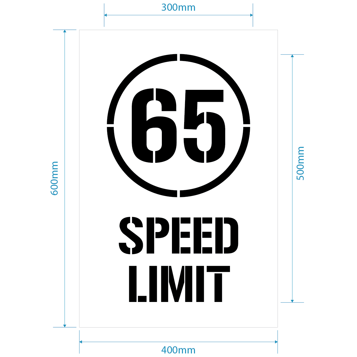 65kph Speed Limit Stencil