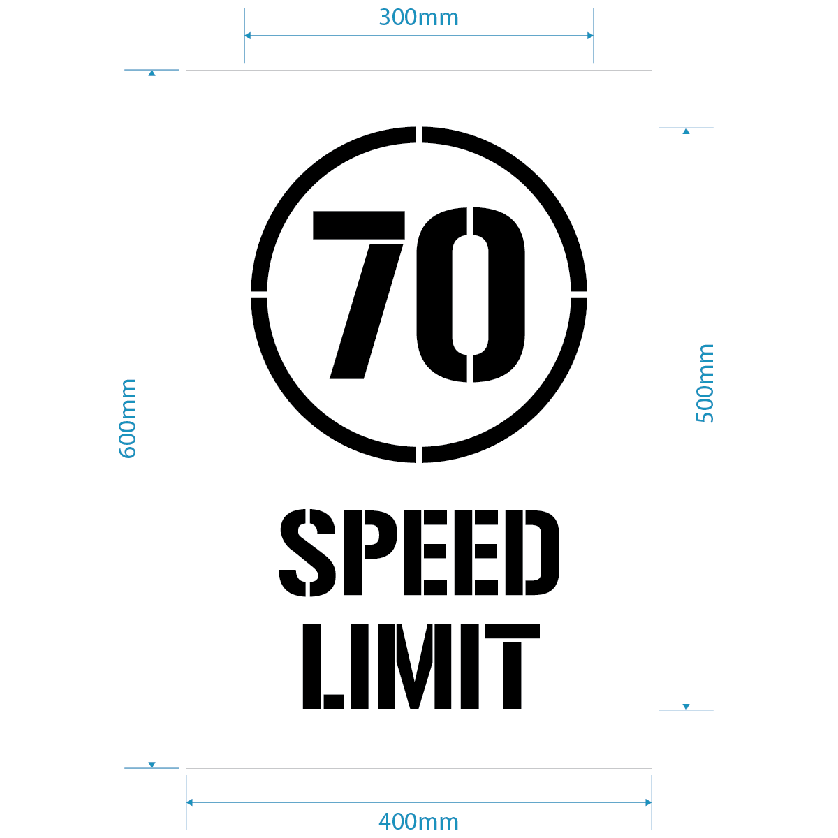 70kph Speed Limit Stencil