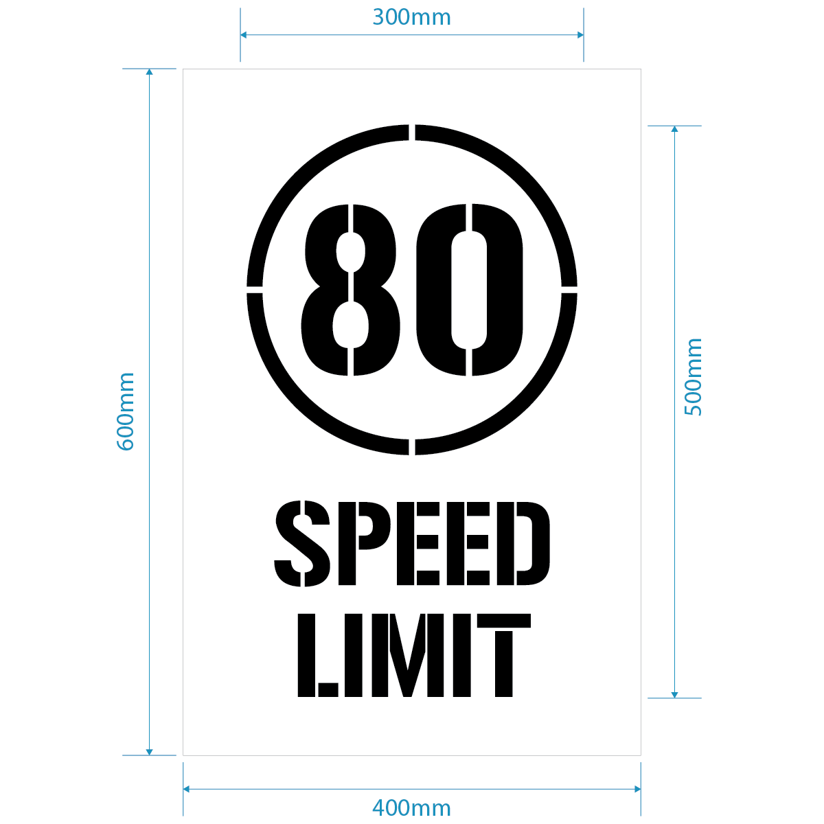 80kph Speed Limit Stencil