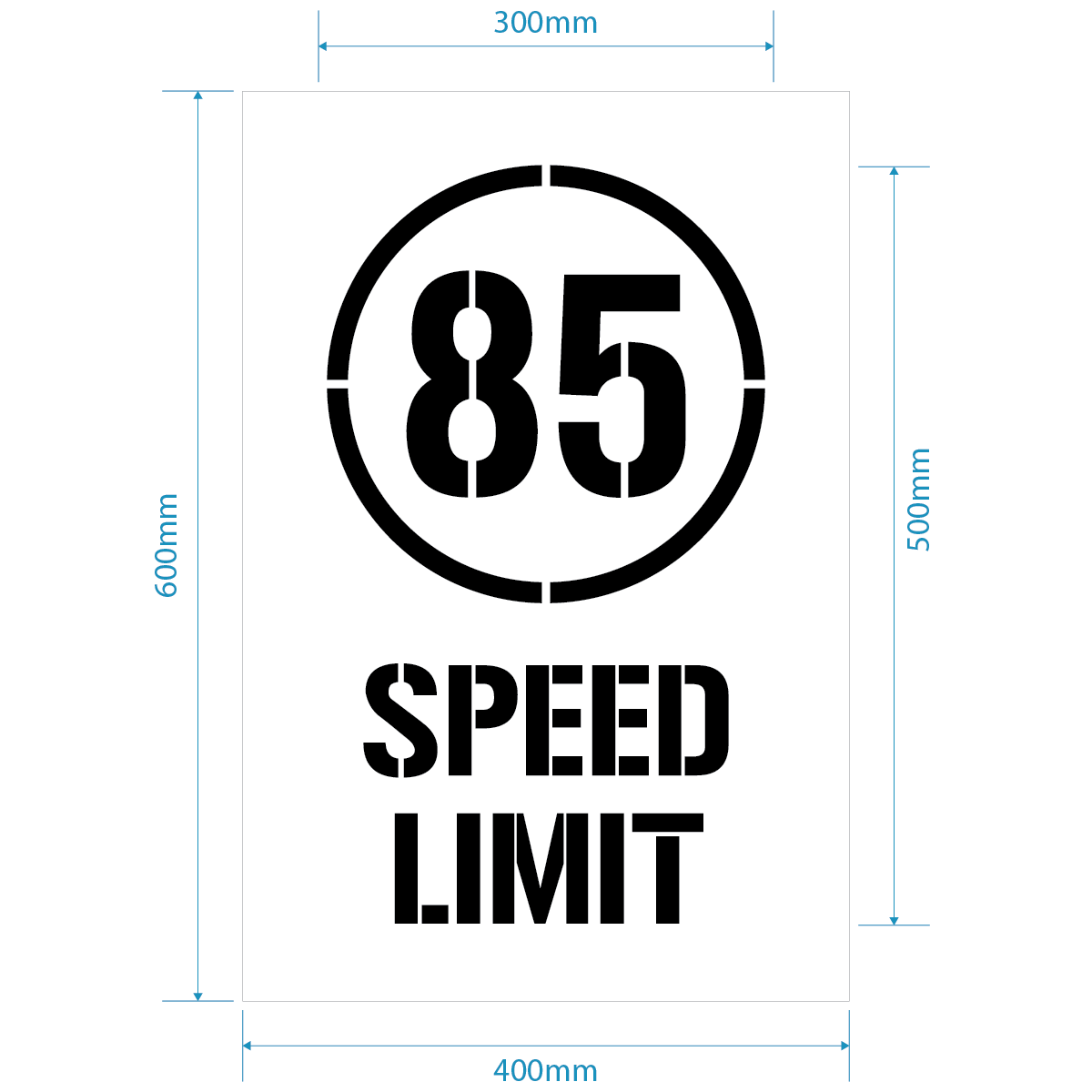 85kph Speed Limit Stencil