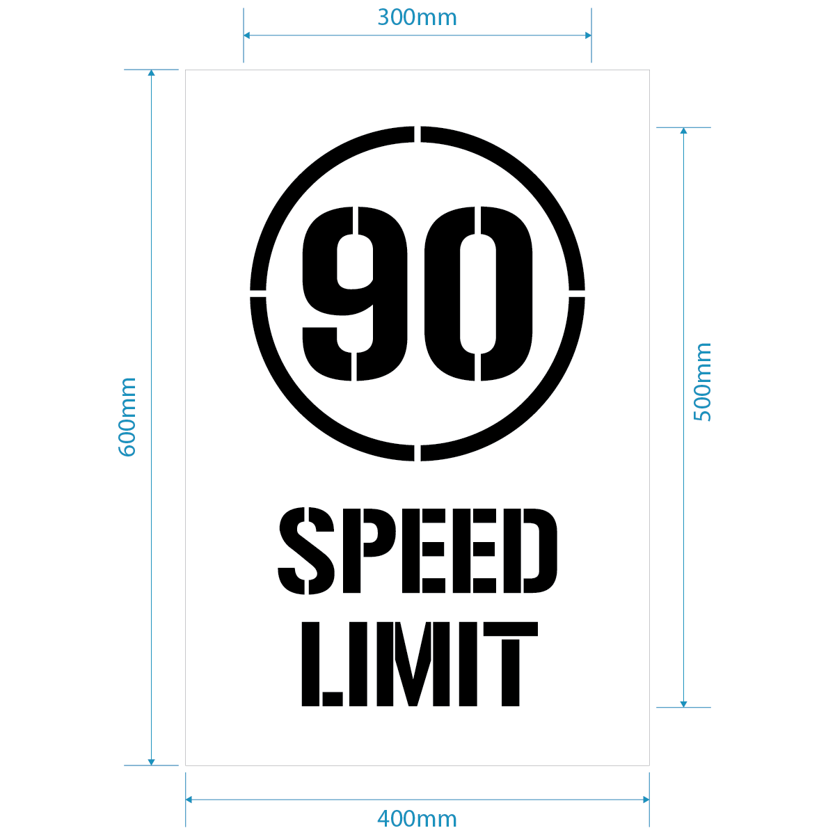 90kph Speed Limit Stencil