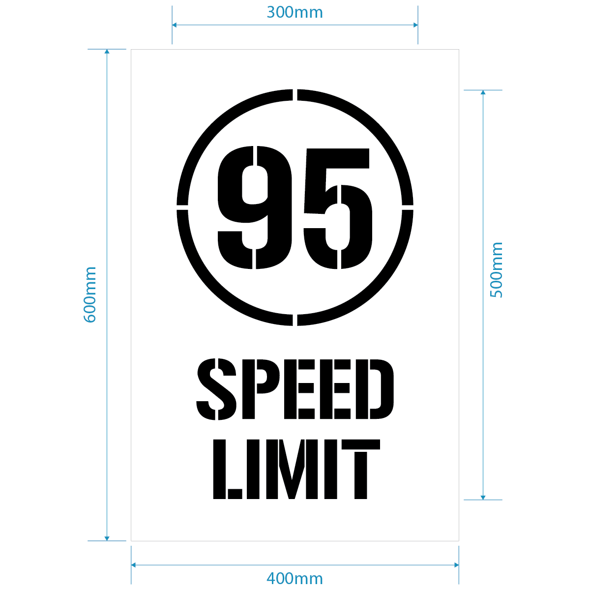 95kph Speed Limit Stencil