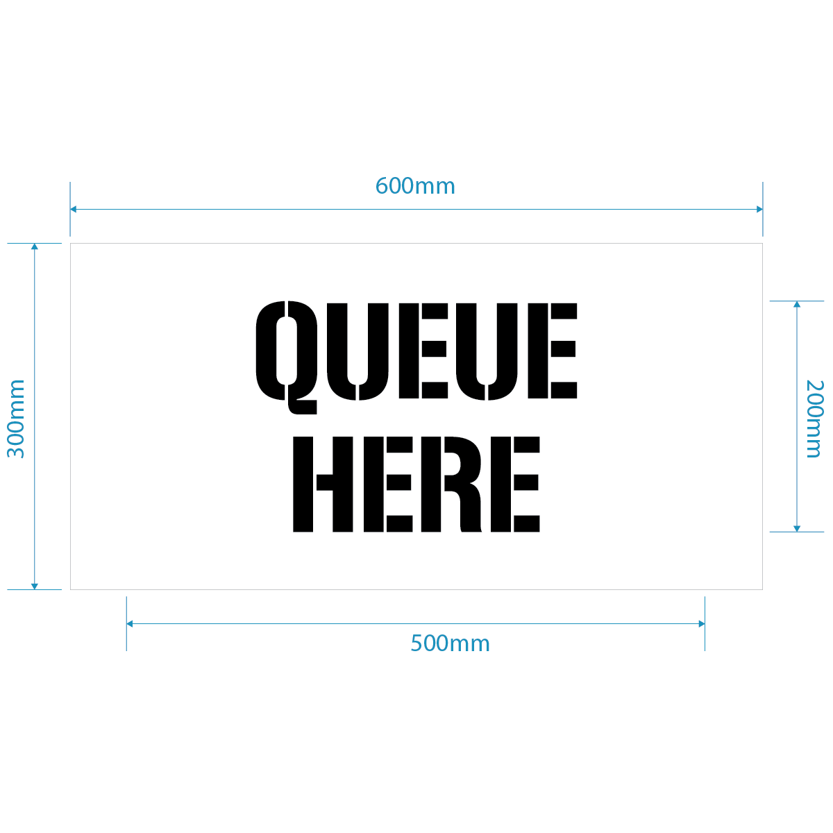 Queue Here Stencil