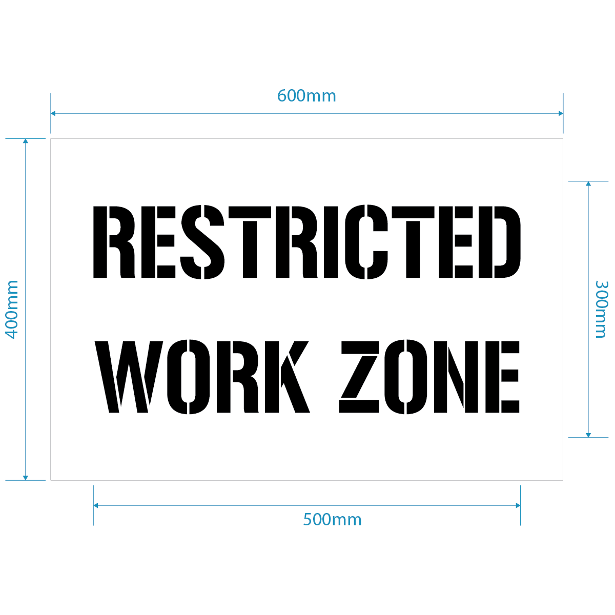 Restricted Work Zone Stencil