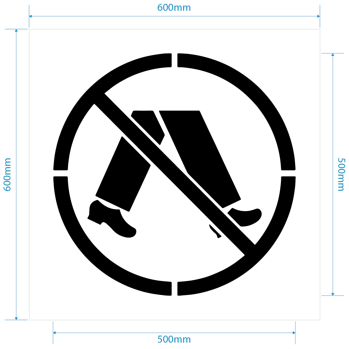 No Crossing Stencil