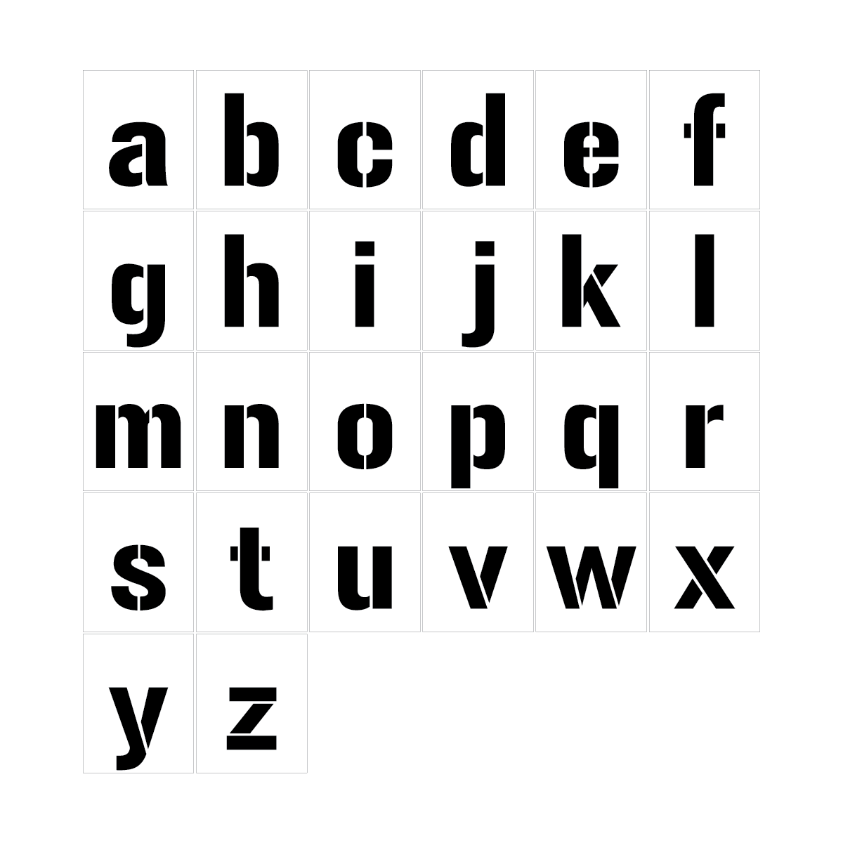 Lowercase Letter Stencils