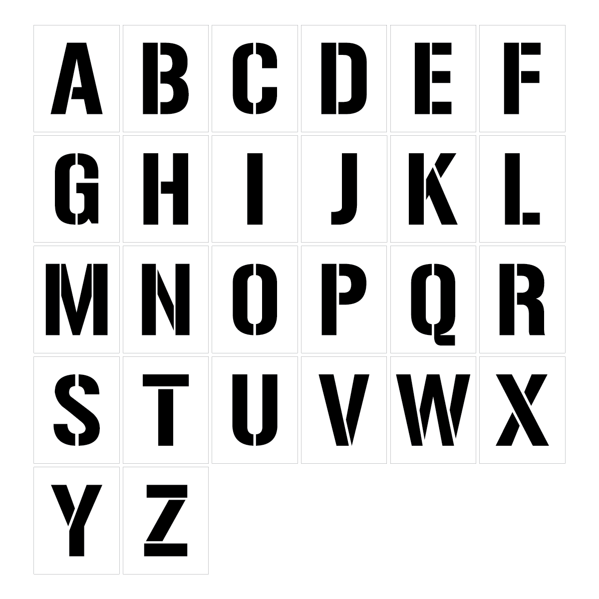 Uppercase Letter Stencils