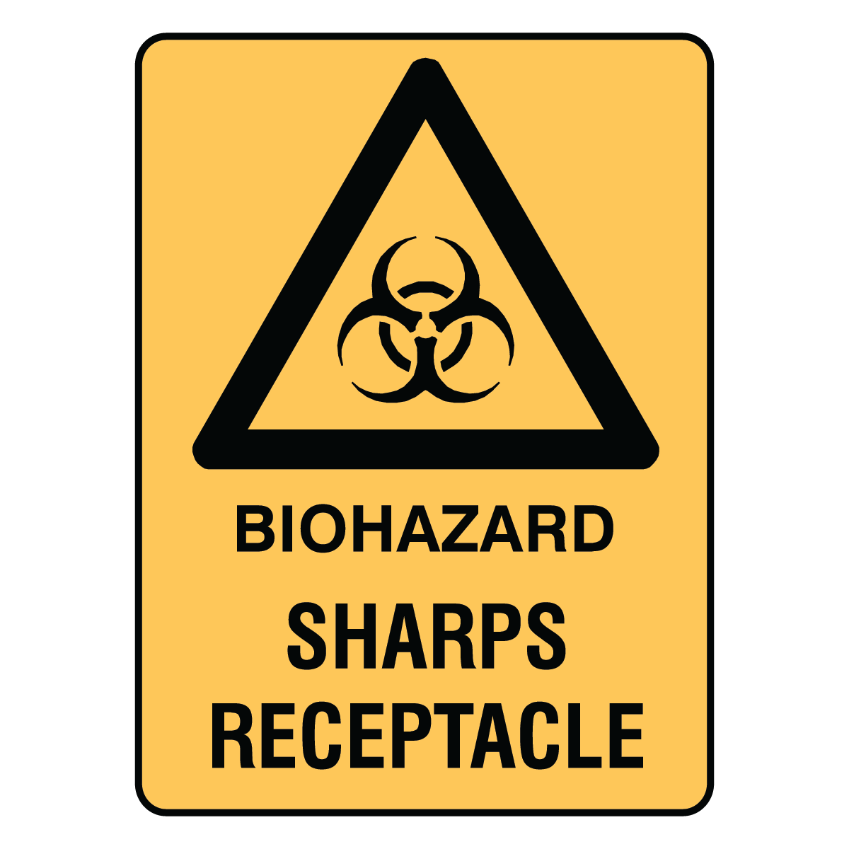 Warning - Biohazard Sharps Sign